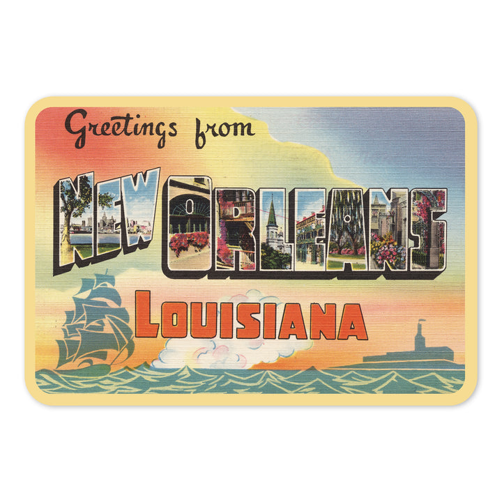 Greetings from New Orleans, Louisiana, Contour, Vinyl Sticker