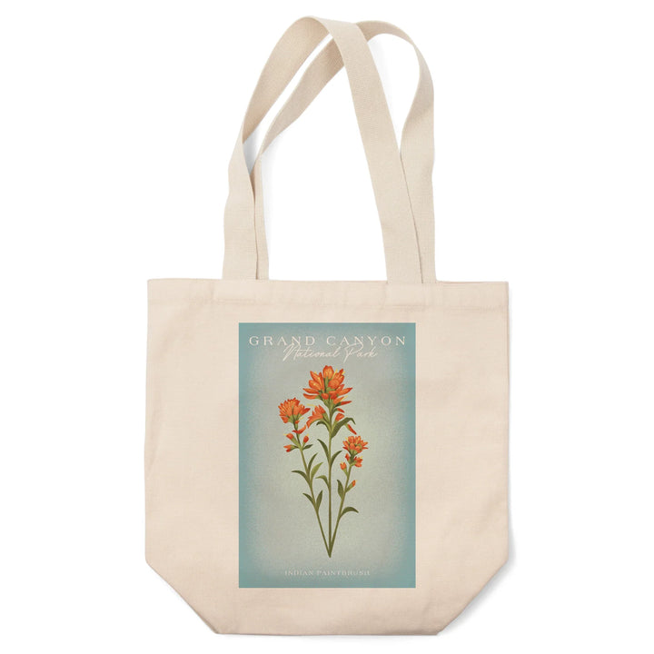 Grand Canyon National Park, Arizona, Vintage Flora, Indian Paintbrush, Tote Bag