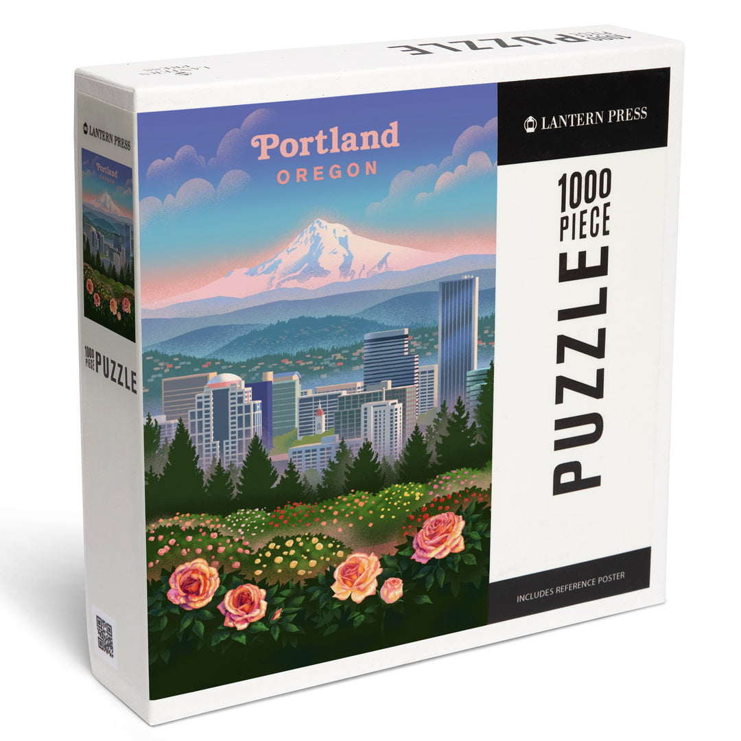 Portland, Oregon, Portland Skyline and Mount Hood, 1000 Piece Jigsaw Puzzle
