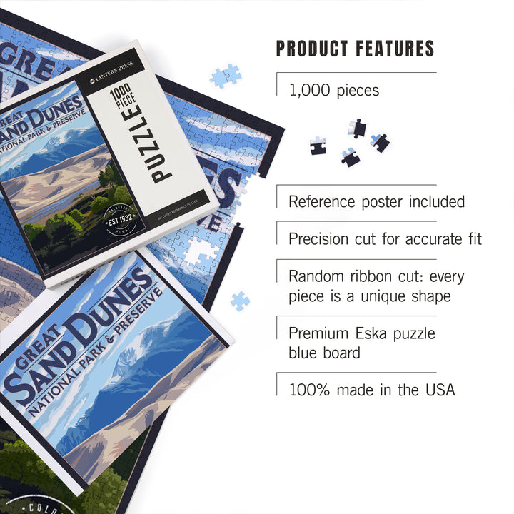 Great Sand Dunes National Park and Preserve, Colorado, Rubber Stamp, Jigsaw Puzzle