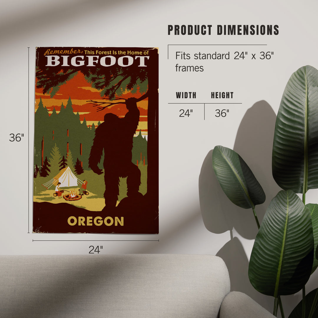 Oregon, Home of Bigfoot, Art & Giclee Prints
