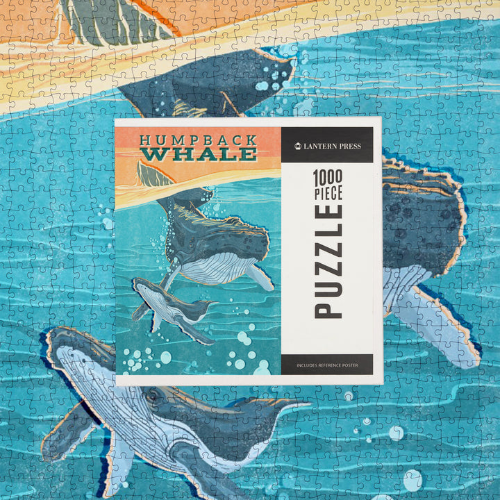 Humpback Whale, Vintage Print Press, 1000 Piece Jigsaw Puzzle