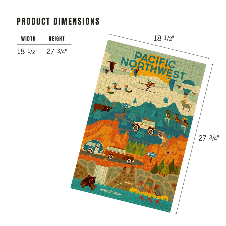 Pacific Northwest, Geometric, The Mountains Are Calling, 1000 Piece Jigsaw Puzzle