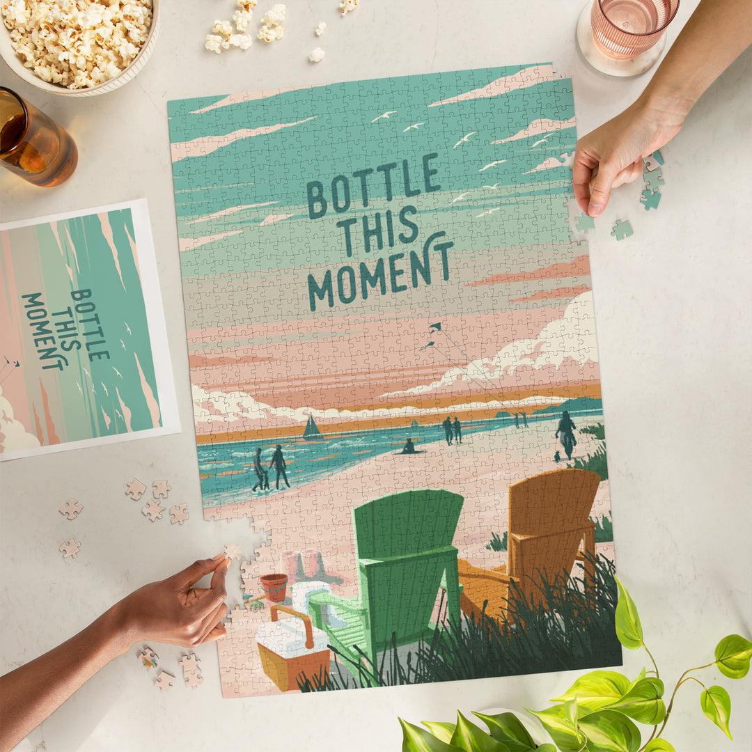 Painterly, Bottle This Moment, Beach Chairs,, 1000 Piece Jigsaw Puzzle