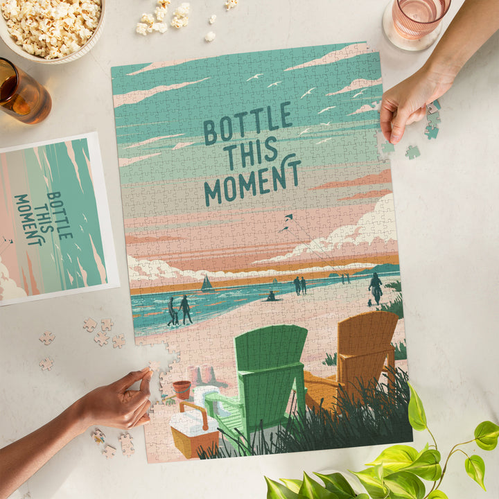 Painterly, Bottle This Moment, Beach Chairs,, 1000 Piece Jigsaw Puzzle