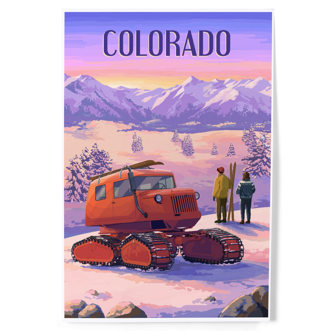 Colorado, Painterly, Snowcat, Art & Giclee Prints