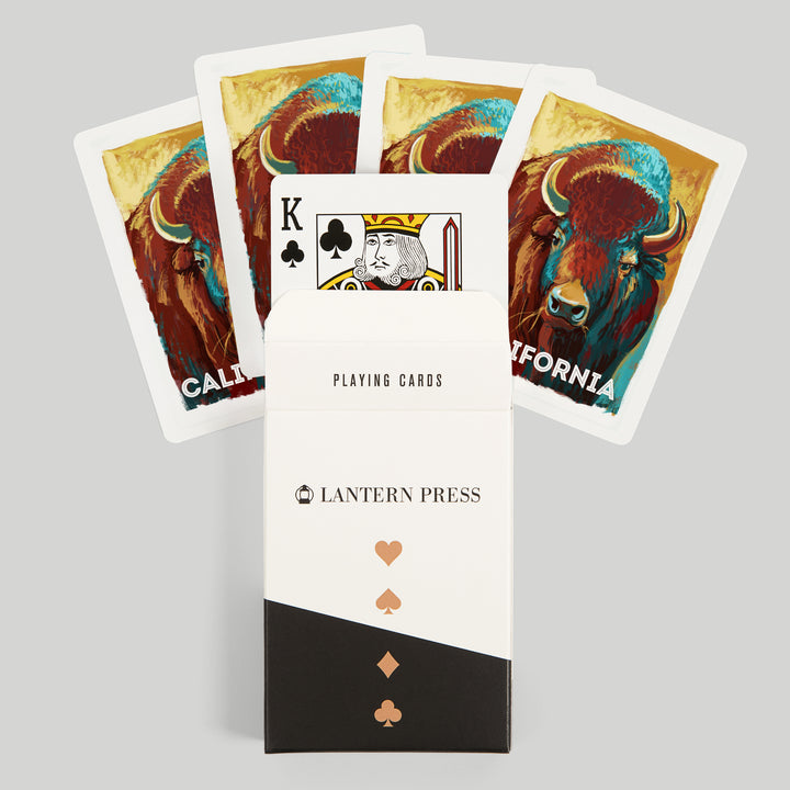 Playing Cards, California, Vivid, Bison, 52 Card Deck with Jokers in Box, Unique Art