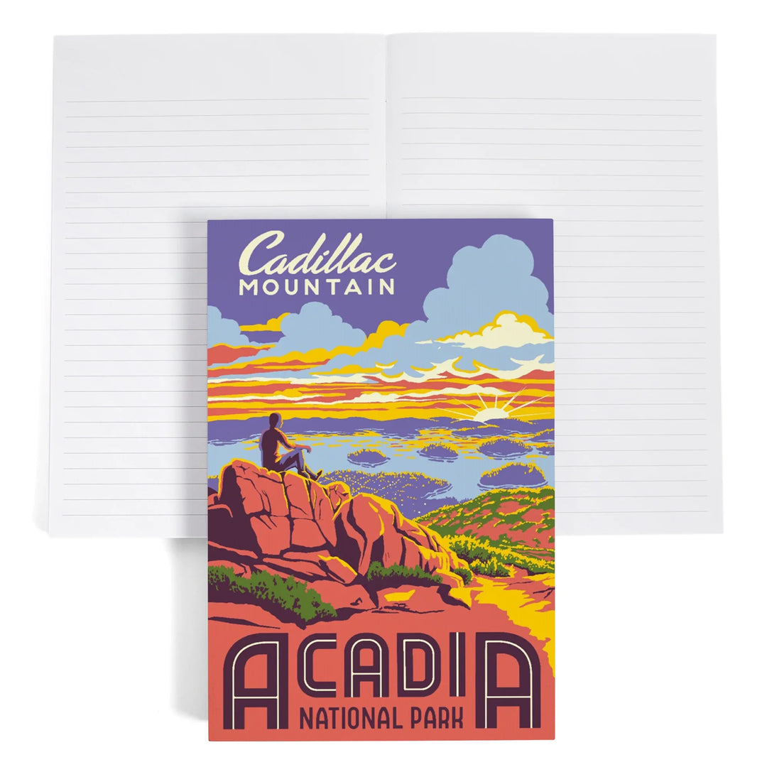 Lined 6x9 Journal, Acadia National Park, Maine, Explorer Series, Cadillac Mountain, Lay Flat, 193 Pages, FSC paper