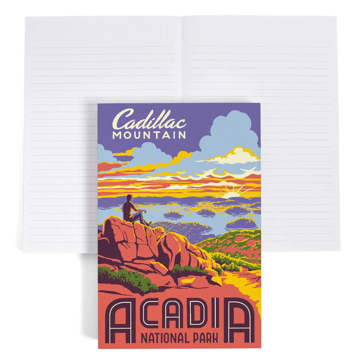 Lined 6x9 Journal, Acadia National Park, Maine, Explorer Series, Cadillac Mountain, Lay Flat, 193 Pages, FSC paper