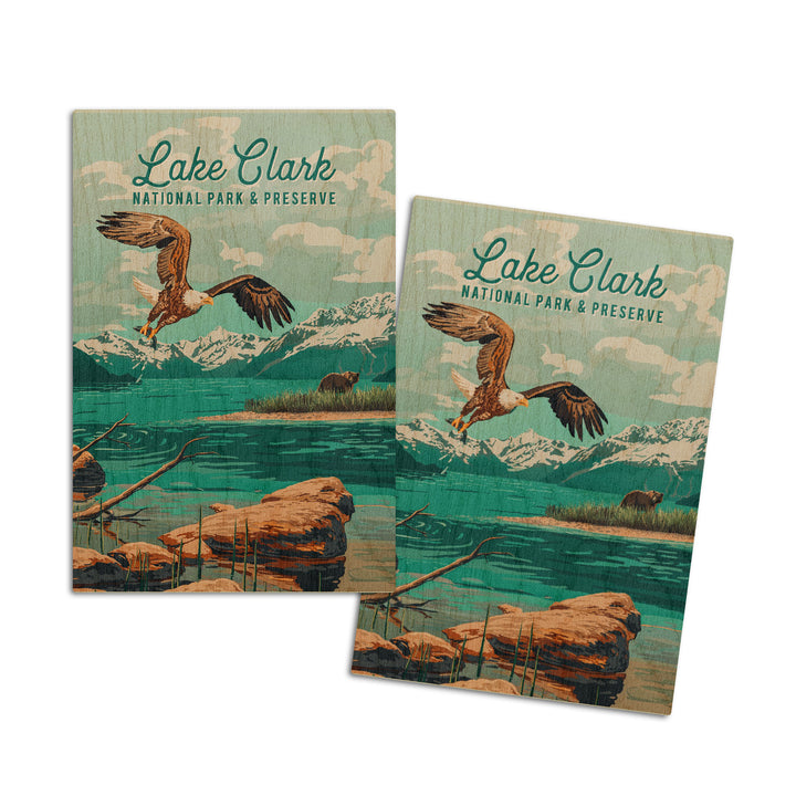 Lake Clark National Park, Alaska, Painterly National Park Series, Wood Signs and Postcards