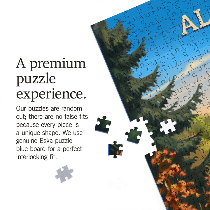 Alabama, Oil Painting, Bear By Lake At Sunrise, Jigsaw Puzzle