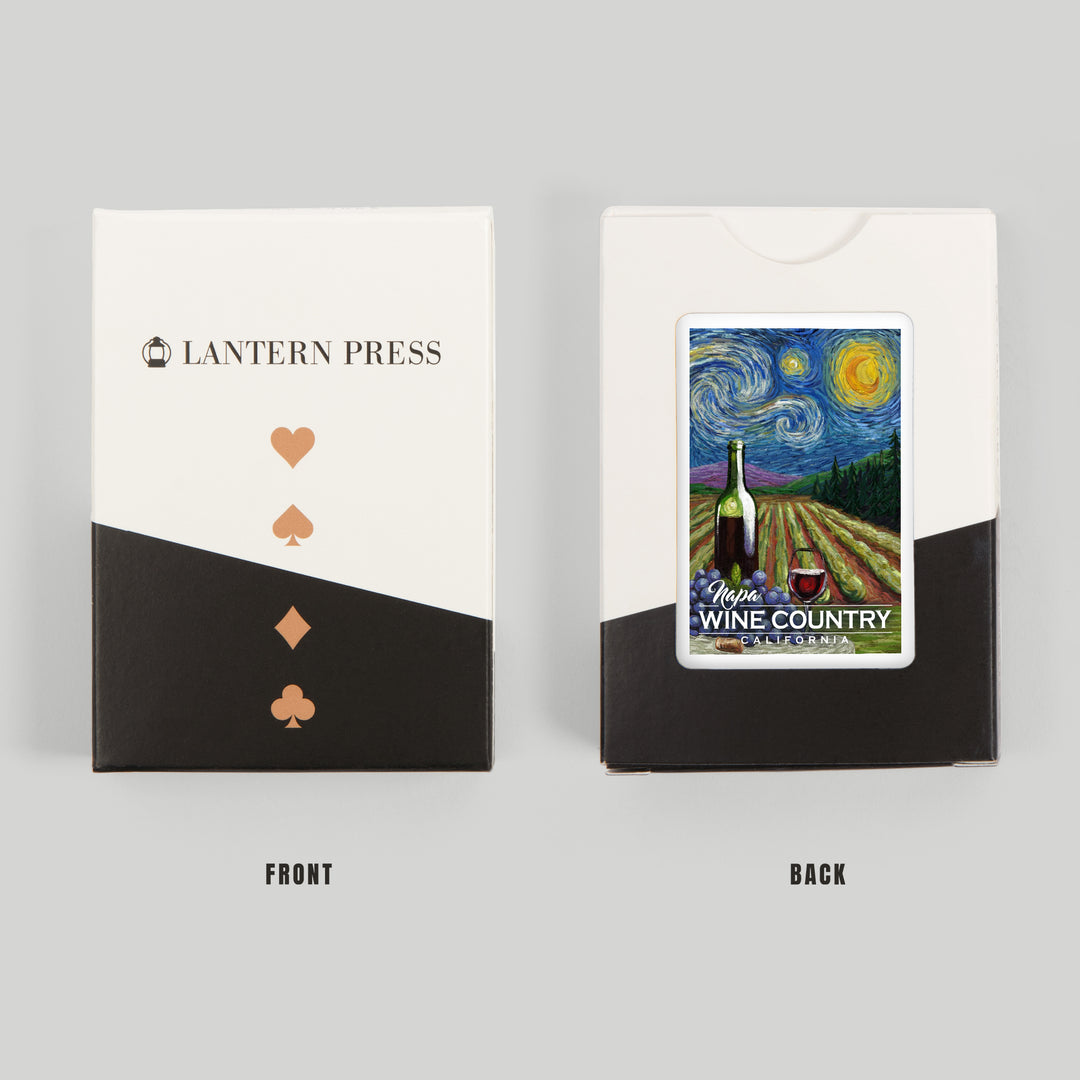 Playing Cards, Napa, California, Wine Country, Vineyard, Starry Night, 52 Card Deck with Jokers in Box, Unique Art