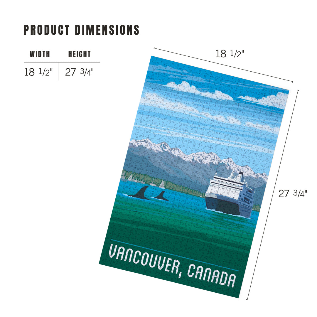 Vancouver, British Columbia, Canada, Cruise, Painterly, 1000 Piece Jigsaw Puzzle