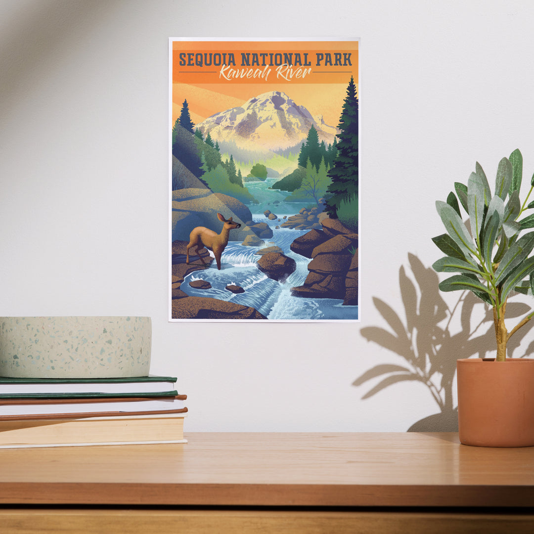 Sequoia National Park, California, Kaweah River, Lithograph, Art & Giclee Prints