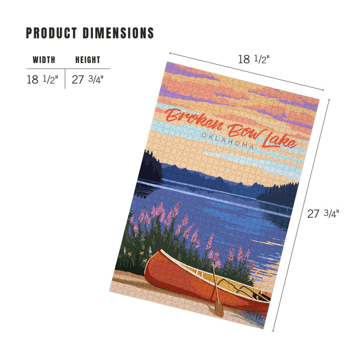 Broken Bow Lake, Oklahoma, Canoe and Lake, Jigsaw Puzzle