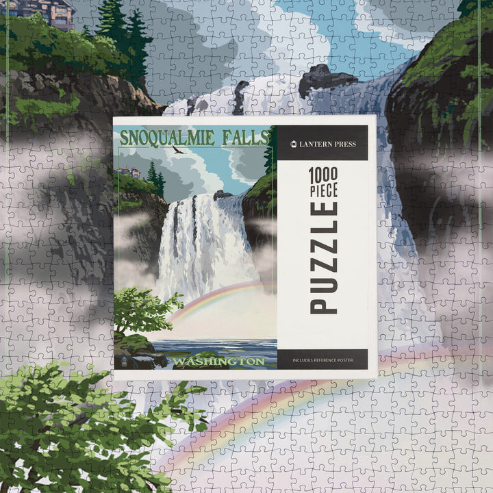 Snoqualmie Falls, Washington, Summer Scene, Jigsaw Puzzle