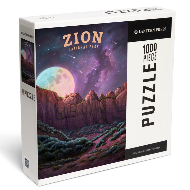 Zion Under the Stars, Zion National Park Celestial Landscape Artwork, 1000 Piece Jigsaw Puzzle
