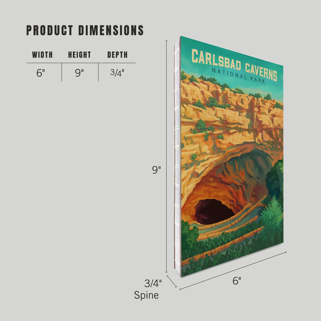 Lined 6x9 Journal, Carlsbad Caverns National Park, Oil Painting, Lay Flat, 193 Pages, FSC paper