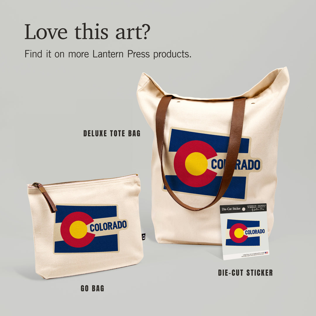 Colorado, State Flag, Letterpress, Contour, Vinyl Sticker