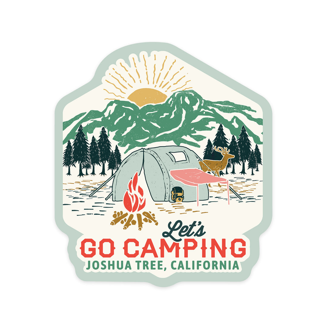 Joshua Tree, California, Go camping, Contour, Vinyl Sticker