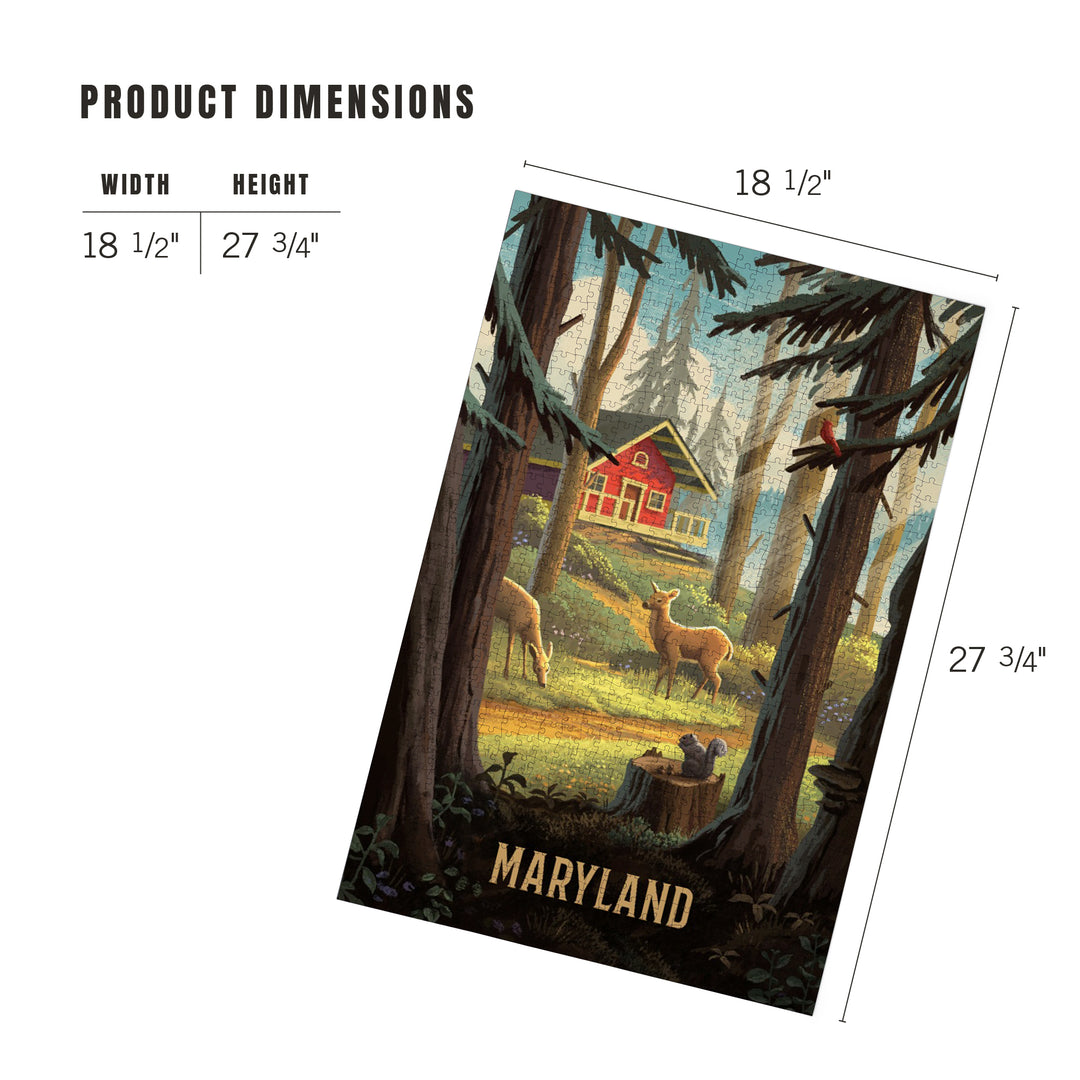 Maryland, Slip Away, Cabin With Wildlife, Jigsaw Puzzle