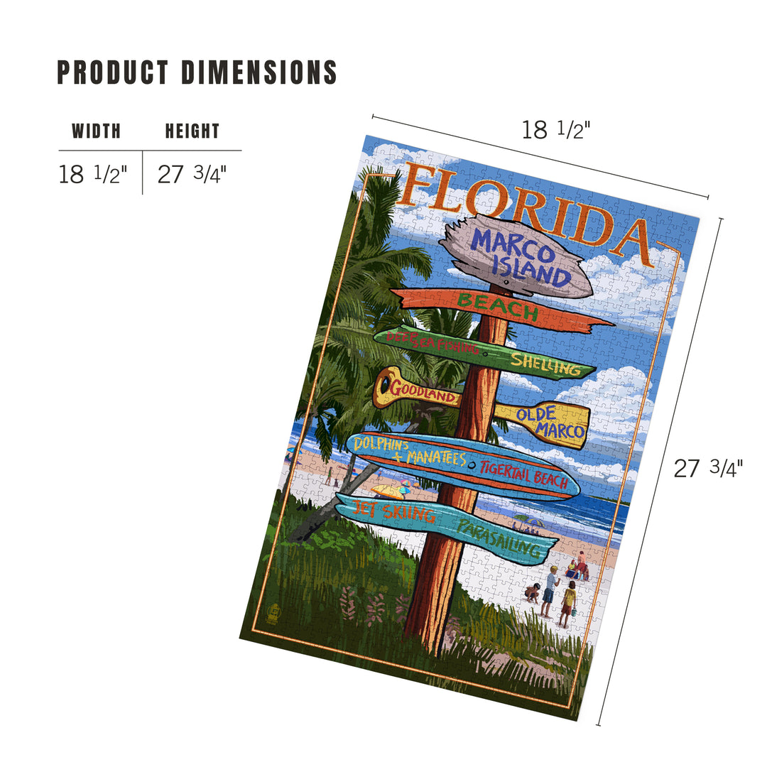Marco Island, Florida, Destinations Sign, Jigsaw Puzzle