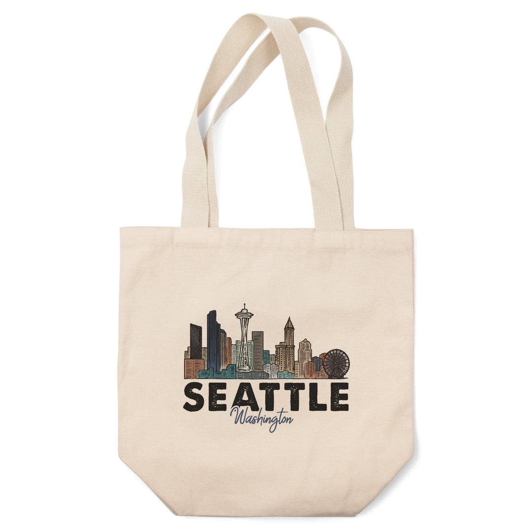 Seattle, Washington, Skyline, Icon,, Tote Bag