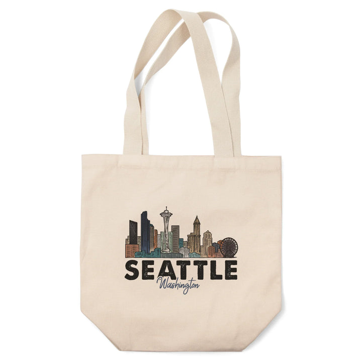 Seattle, Washington, Skyline, Icon,, Tote Bag
