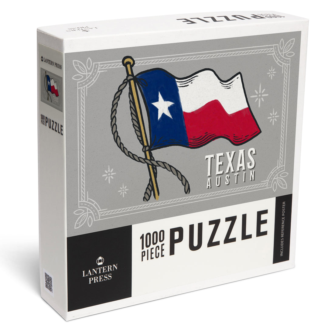 Austin, Texas, Waving State Flag, State Series, 1000 Piece Jigsaw Puzzle