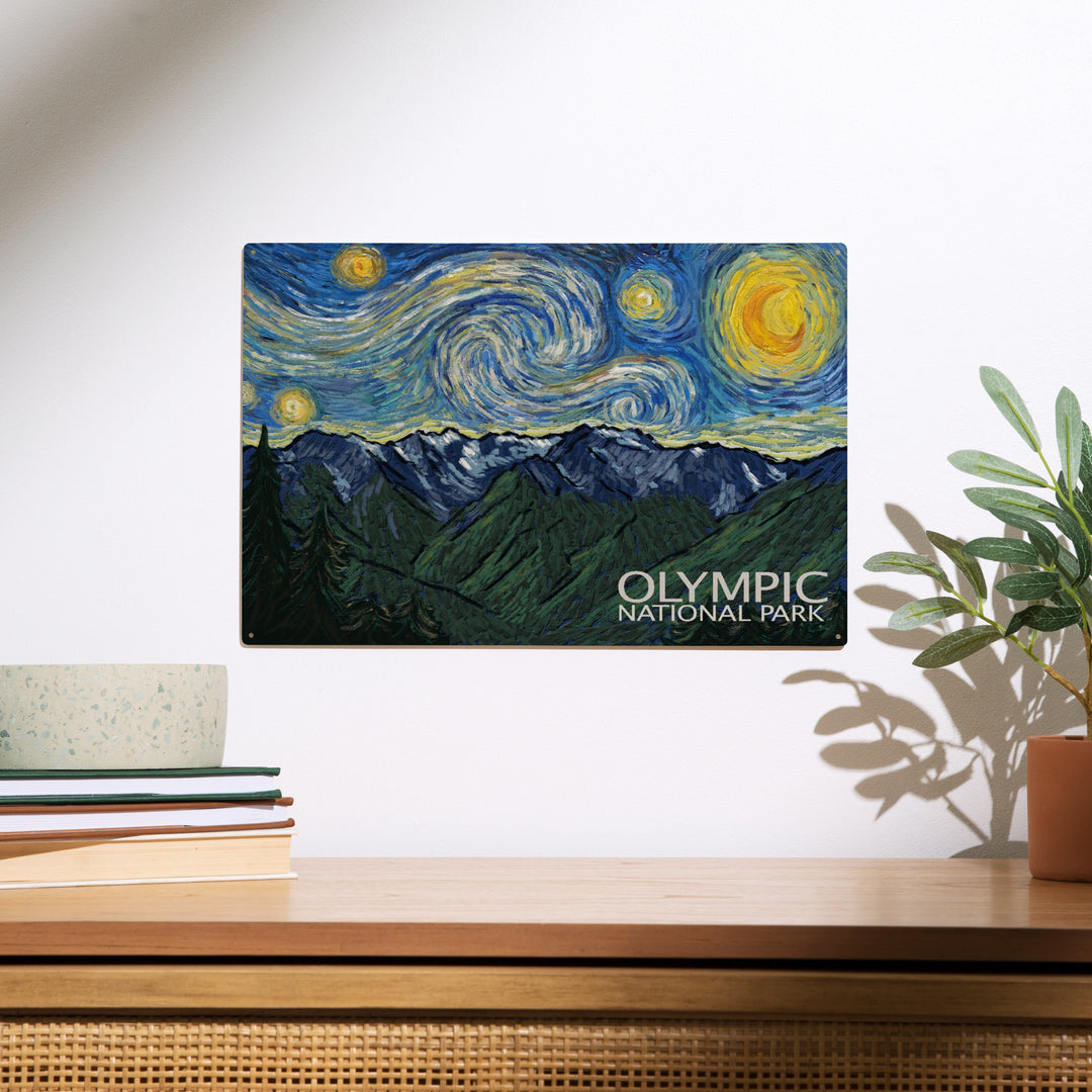 Olympic National Park, Washington, Starry Night, Wood Sign and Postcards