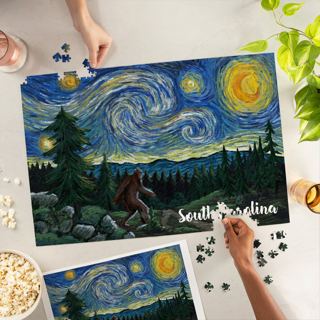 South Carolina, Starry Night, Bigfoot, Jigsaw Puzzle