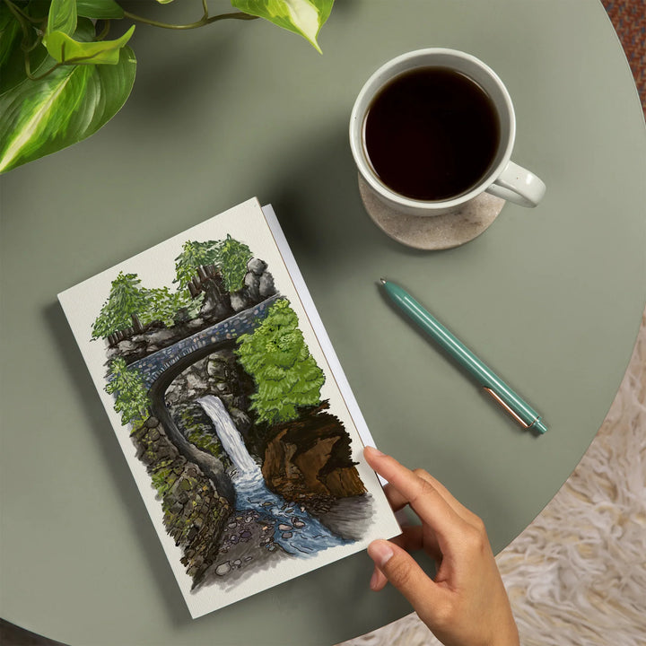 Lined 6x9 Journal, Christine Falls, Mount Rainier National Park, Illustration, Lay Flat, 193 Pages, FSC paper