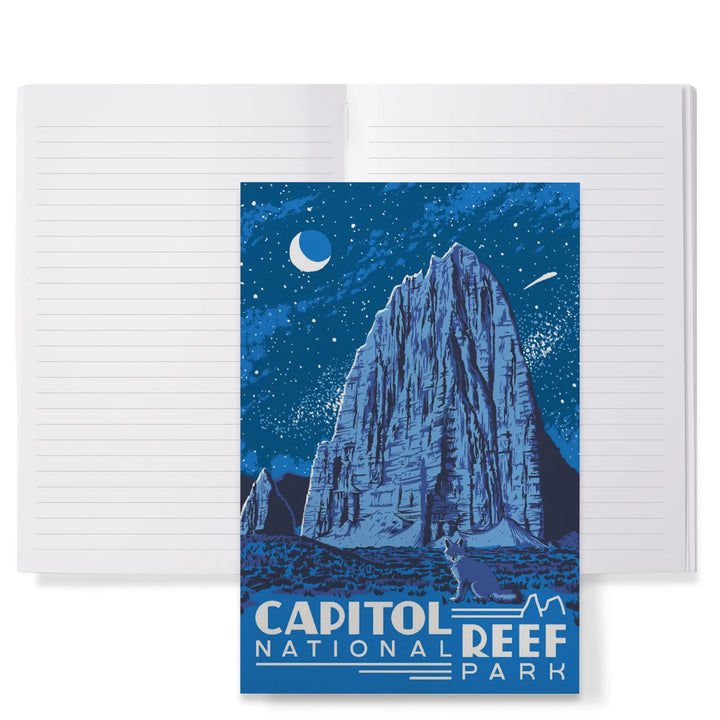Lined 6x9 Journal, Capitol Reef National Park, Torrey, Utah, Explorer Series, Nighttime Scene, Lay Flat, 193 Pages, FSC paper