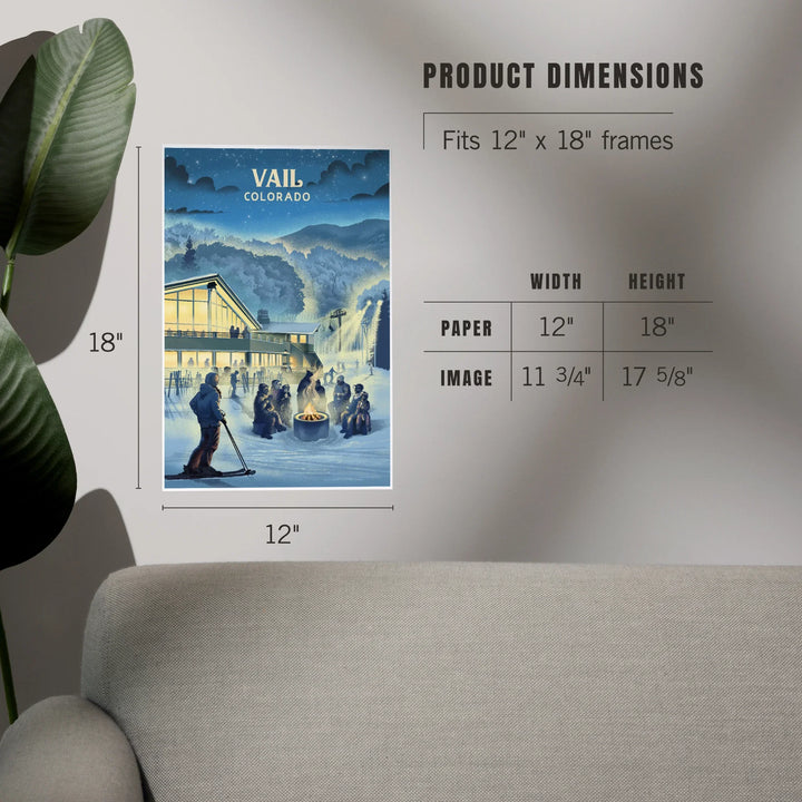 Vail, Colorado, Lithograph, Snow Lodge, Art & Giclee Prints