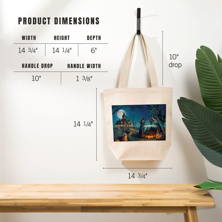 Oil Painting, Cemetery Witch's Brew, Tote Bag