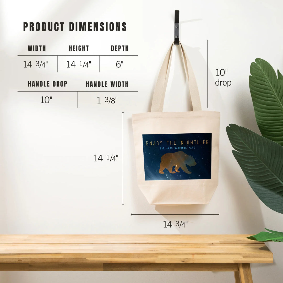 Badlands National Park, South Dakota, Bear, Enjoy the Nightlife, Tote Bag