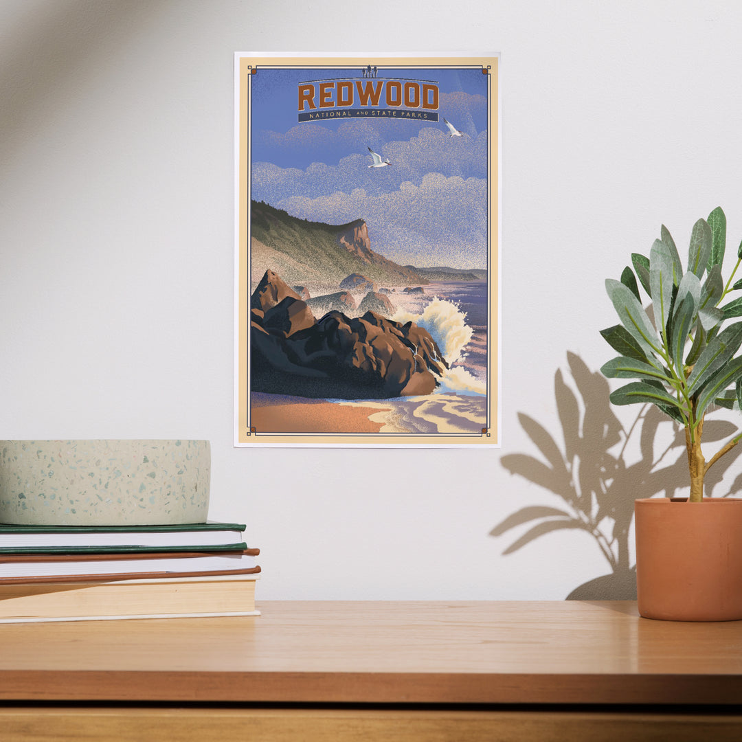 Redwood National and State Parks, California, Lithograph National Park Series, Art & Giclee Prints
