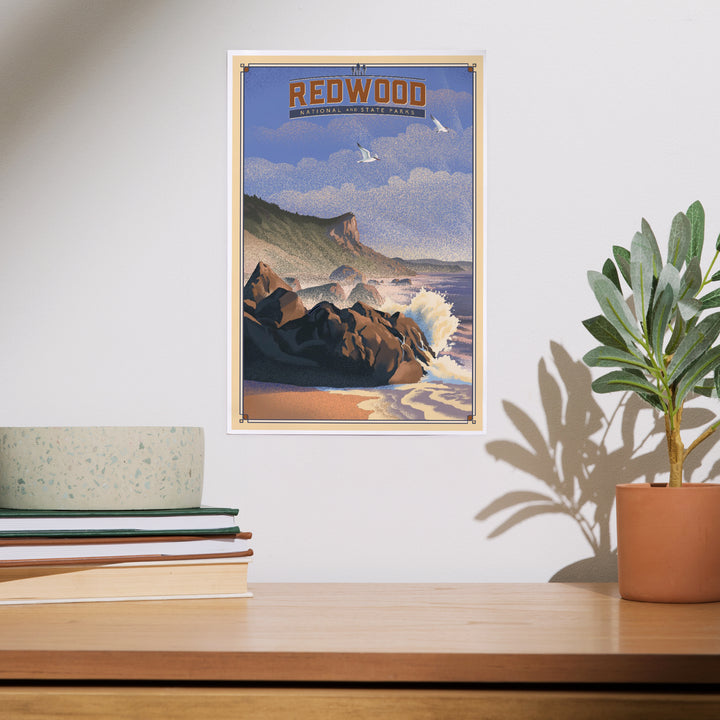 Redwood National and State Parks, California, Lithograph National Park Series, Art & Giclee Prints