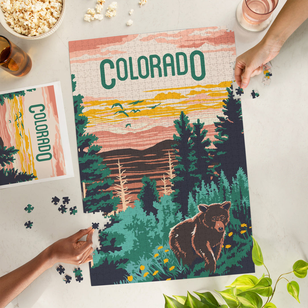 Colorado, Explorer Series, Bear and Mountains, Jigsaw Puzzle