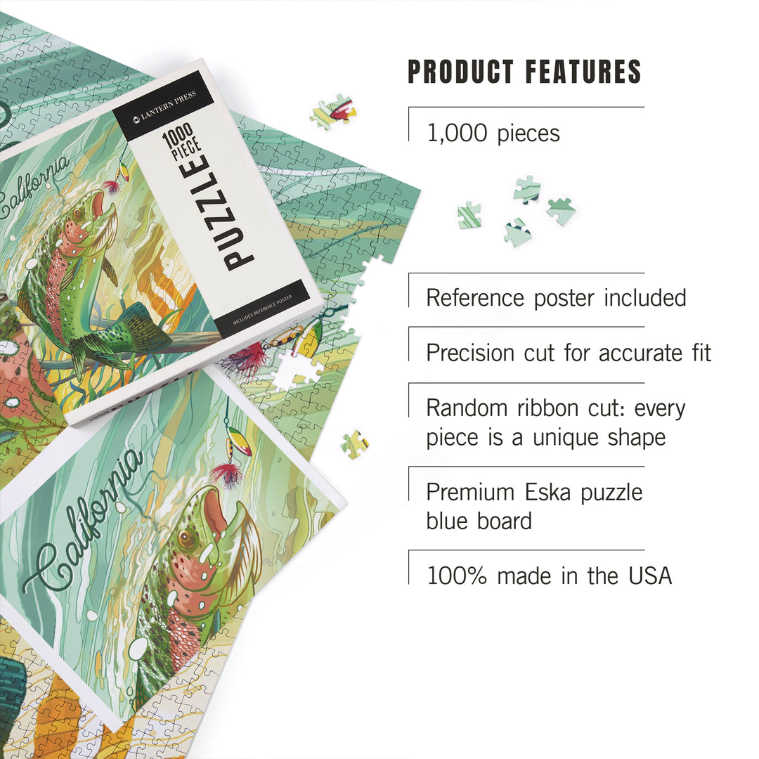 California, Fishing, Underwater Trout, 1000 Piece Jigsaw Puzzle