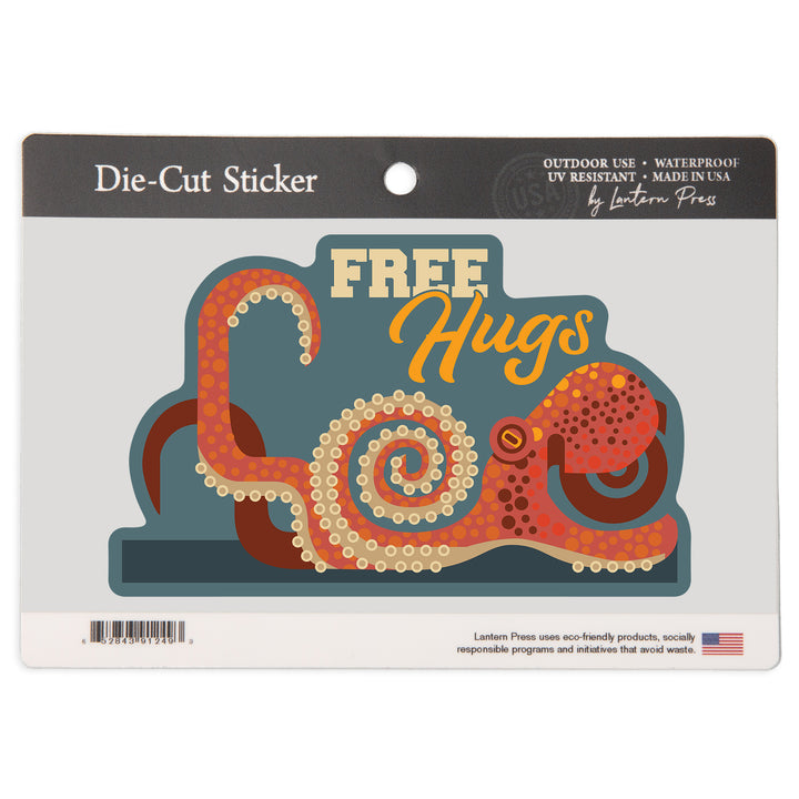 Octopus, Geometric, Free Hugs, Vinyl Sticker