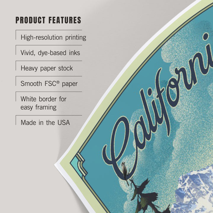 California, Lake, Lithograph, Art & Giclee Prints