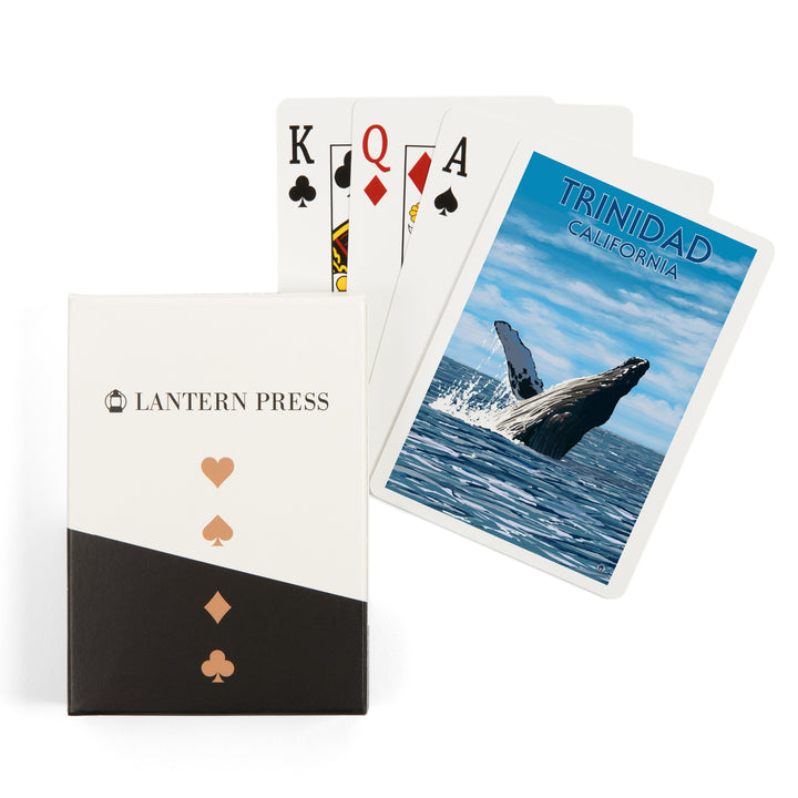 Playing Cards, Trinidad, California, Humpback Whale, 52 Card Deck with Jokers in Box, Unique Art