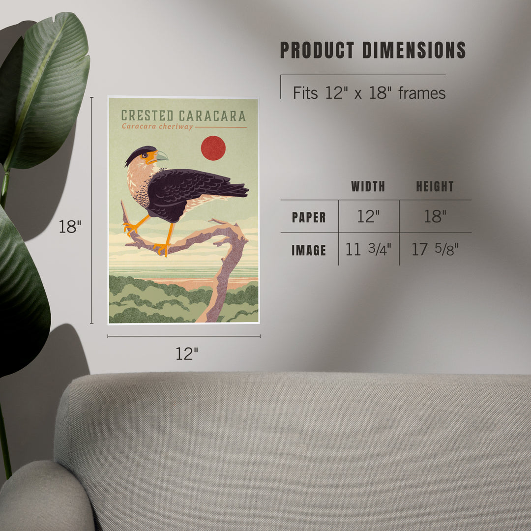 Shorebirds at Sunset Collection, Crested Caracara, Bird, Art & Giclee Prints
