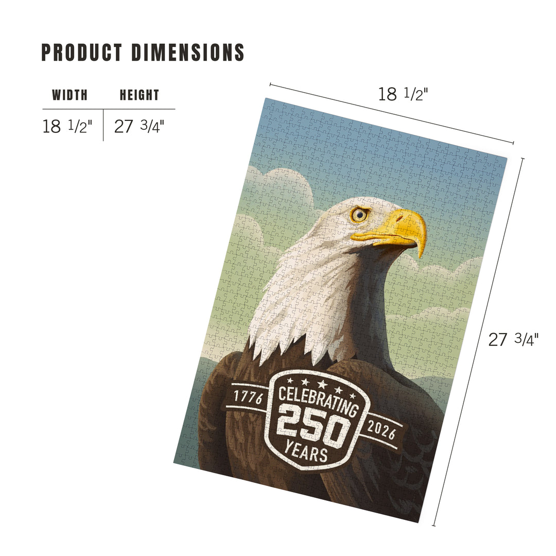 USA 250th Anniversary, Lithograph Wildlife Series, Bald Eagle, 1000 Piece Jigsaw Puzzle