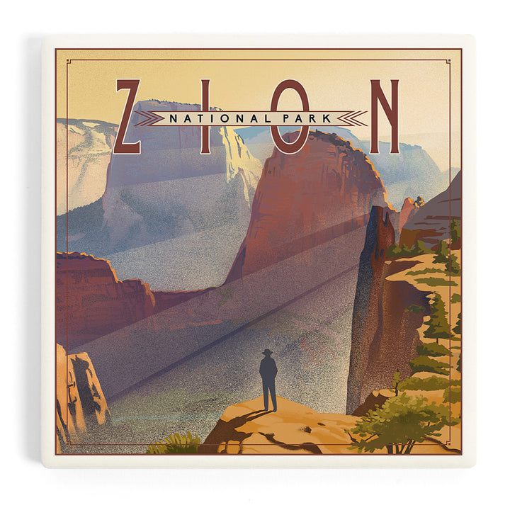 Zion National Park, Utah, Lithograph, Coasters