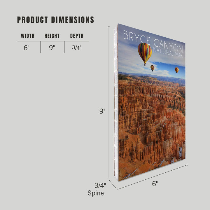 Lined 6x9 Journal, Bryce Canyon National Park, Utah, Hot Air Balloons, Lay Flat, 193 Pages, FSC paper