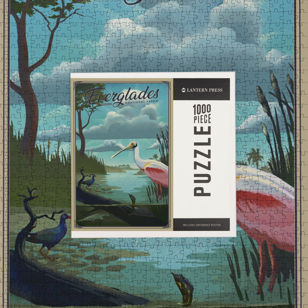 Everglades National Park, Florida, Lithograph National Park Series, Jigsaw Puzzle
