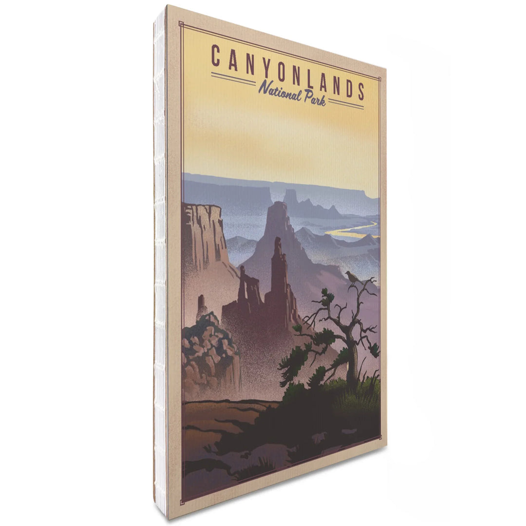 Lined 6x9 Journal, Canyonlands National Park, Utah, Lithograph National Park Series, Lay Flat, 193 Pages, FSC paper