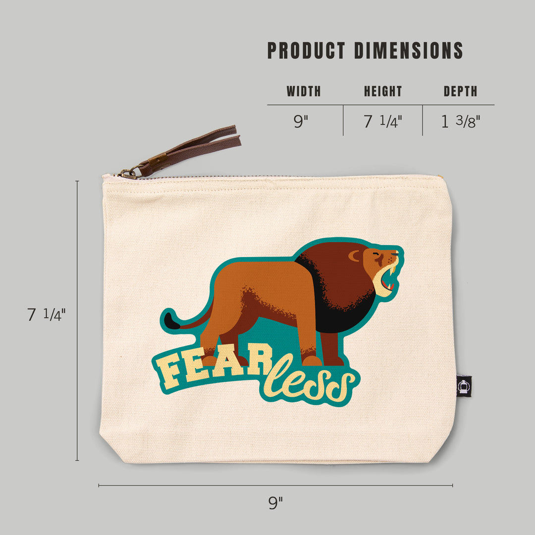 Lion, Geometric, Fearless, Contour, Lantern Press Artwork, Accessory Go Bag